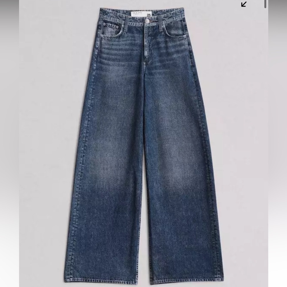 Rag and Bone Miramar Sofie Wide Leg Pant - Size 25 (Viral Sweat-pant Jean)